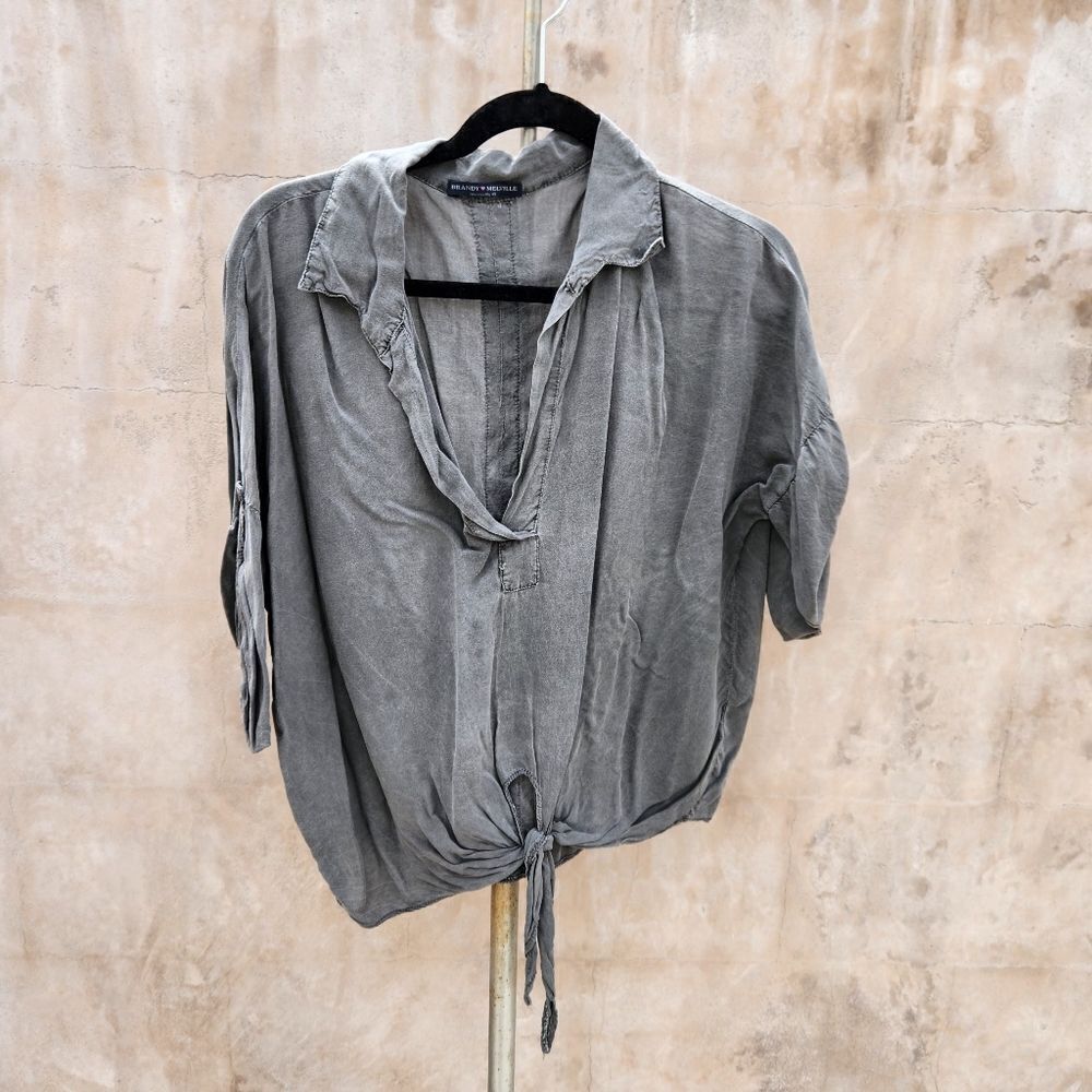 Brandi Melville gray stonewash tunic top